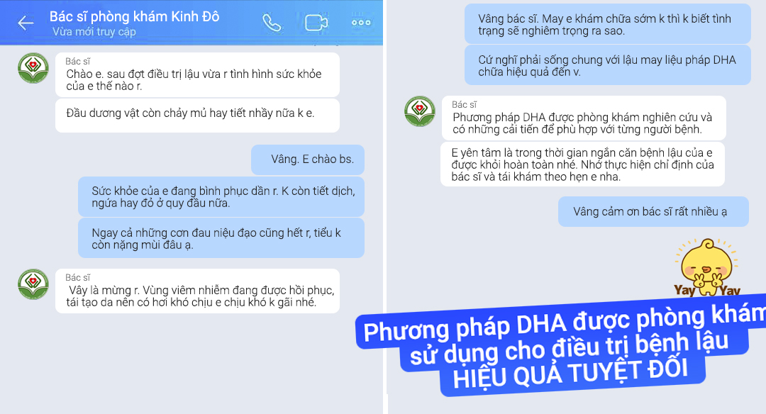 Người bệnh phản hồi sau chữa lậu tại phòng khám Kinh Đô